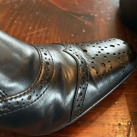 Liz Claiborne Black Yankee FLEX Booties Heeled Shoes - Picture 4 of 12